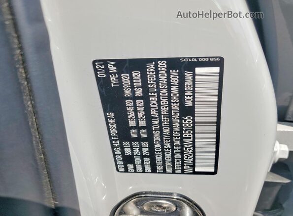 WP1AG2A5XMLB51856 2021 PORSCHE MACAN Gray ძრავის განყოფილების ხედი