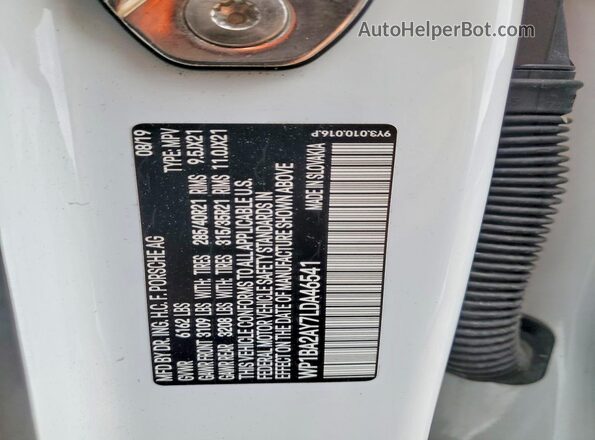 WP1BA2AY7LDA46541 2020 PORSCHE CAYENNE White 