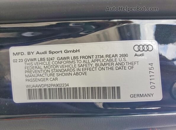 WUAAWDF52PA902234 2023 AUDI RS5 Black Շարժիչի բաժամունքի տեսք