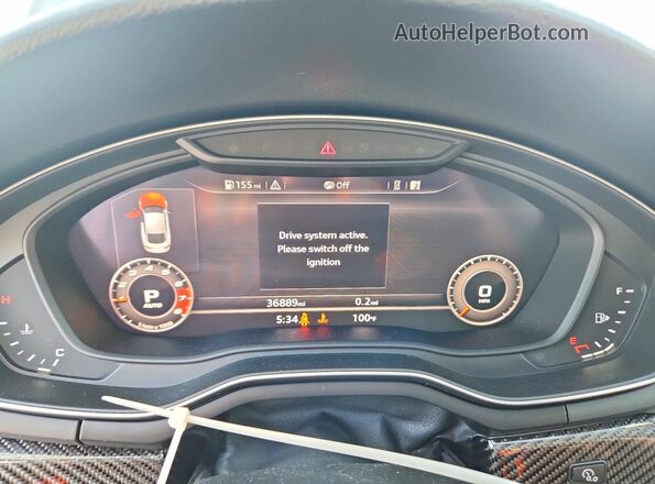 WUABWCF50KA903292 2019 AUDI RS5 Gray Instrument cluster view