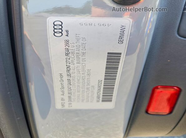 WUABWCF50KA903292 2019 AUDI RS5 Gray VIN sticker view