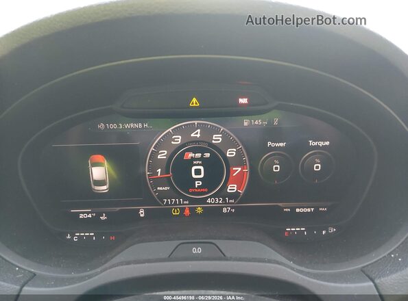 WUABWGFF8J1902650 2018 AUDI RS3 Gray Vista de los asientos traseros