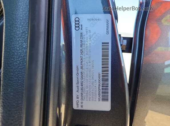WUABWGFF8KA904691 2019 AUDI RS3 Gray 