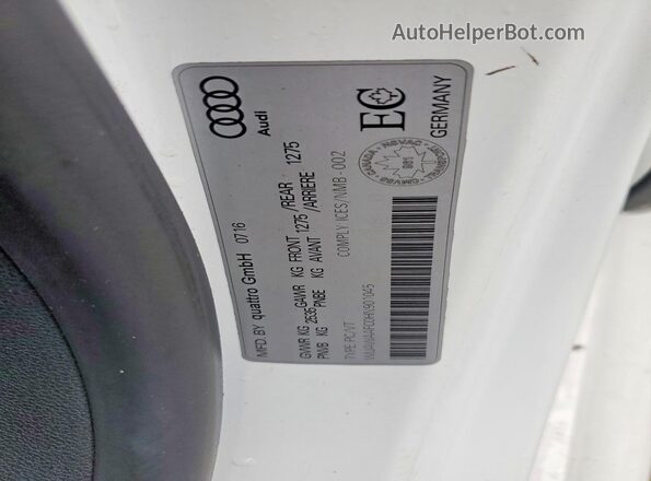 WUAWAAFC0HN901045 2017 AUDI RS7 White ძრავის განყოფილების ხედი