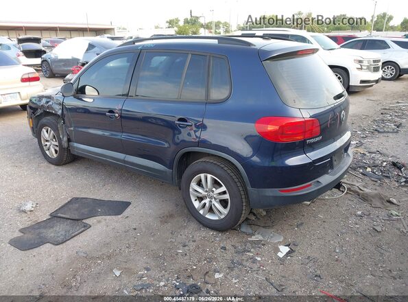 WVGAV7AX4GW599157 2016 VOLKSWAGEN TIGUAN Blue Trasero izquierdo