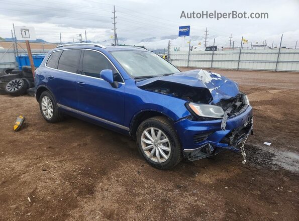 WVGEF9BP7GD010882 2016 VOLKSWAGEN TOUAREG Синий Передняя правая четверть