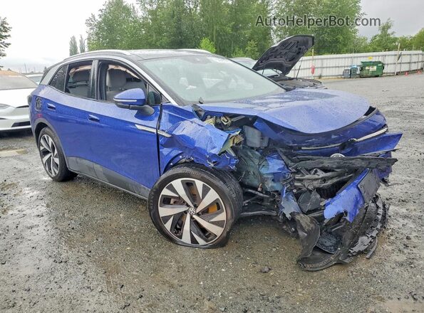 WVGKMPE24MP027288 2021 VOLKSWAGEN ID.4 Blue Передня права чверть