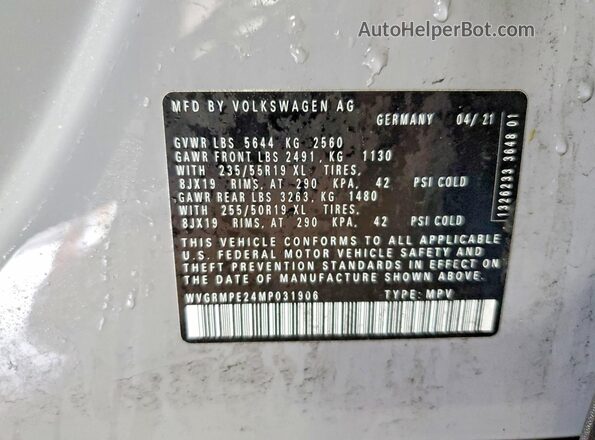WVGRMPE24MP031906 2021 VOLKSWAGEN ID.4 Gray Widok komory silnika