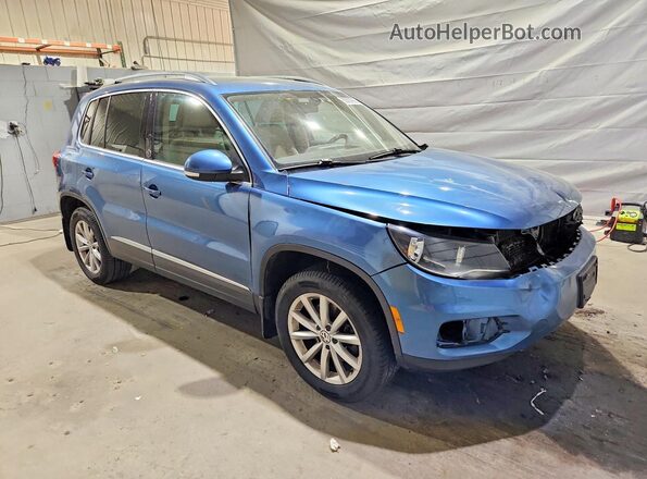 WVGSV7AX2HW500583 2017 VOLKSWAGEN TIGUAN Синий Передняя правая четверть