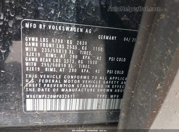 WVGTMPE20MP032511 2021 VOLKSWAGEN ID.4 Black Engine compartment view