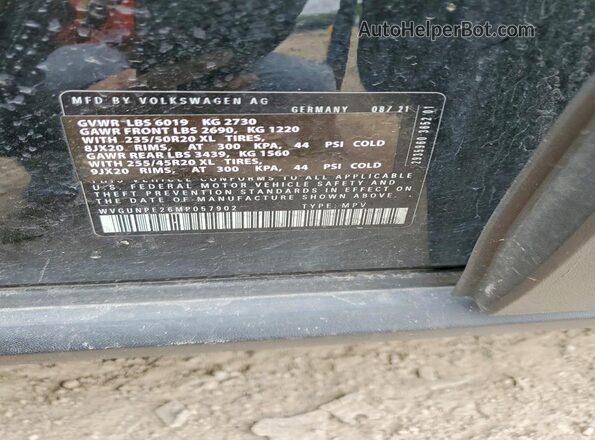 WVGUNPE26MP057902 2021 VOLKSWAGEN ID.4 Charcoal VIN կոդի պիտակի տեսք