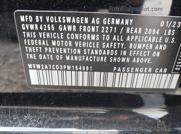 WVW2A7CD3PW154691 2023 VOLKSWAGEN GOLF Black Engine compartment view