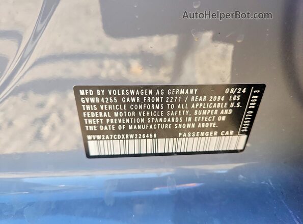 WVW2A7CDXRW226456 2024 VOLKSWAGEN GTI Серый Вид подкапотного пространства