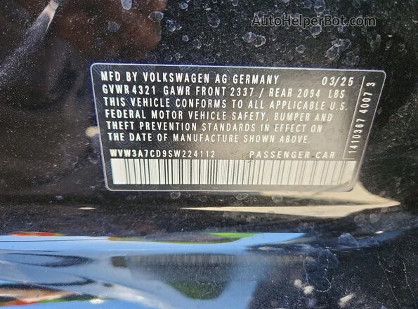 WVW3A7CD9SW224112 2025 VOLKSWAGEN GTI Black Շարժիչի բաժամունքի տեսք