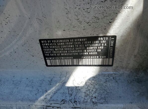 WVWEB7CD1PW209648 2023 VOLKSWAGEN GOLF Белый 