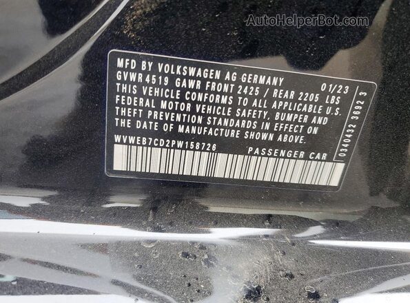 WVWEB7CD2PW158726 2023 VOLKSWAGEN GOLF Black 