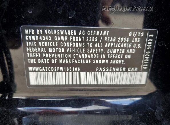 WVWGA7CD2PW165106 2023 VOLKSWAGEN GTI Black Vista del compartimento del motor