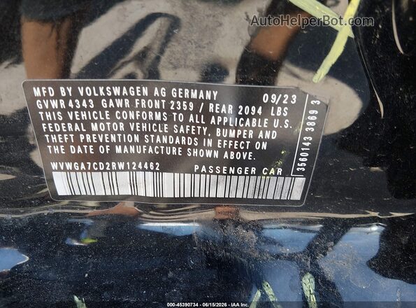 WVWGA7CD2RW124462 2024 VOLKSWAGEN GOLF Black Widok komory silnika