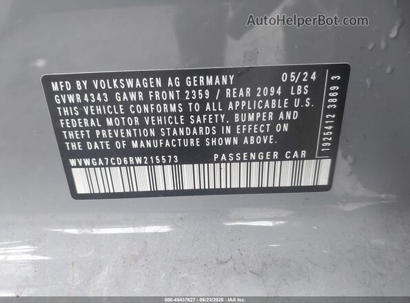 WVWGA7CD6RW215573 2024 VOLKSWAGEN GOLF Gray Engine compartment view