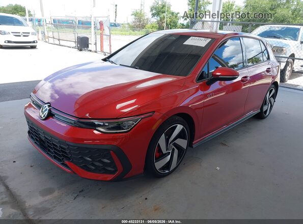 WVWLE7CDXTW163813 2026 VOLKSWAGEN GOLF Red Առջևի ձախ երեք քառորդ տեսարան