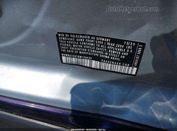 WVWRA7CD7RW158440 2024 VOLKSWAGEN GOLF Фиолетовый Вид подкапотного пространства