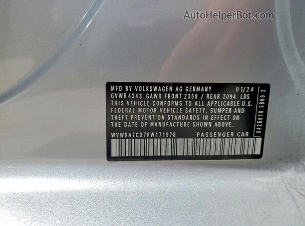 WVWRA7CD7RW171978 2024 VOLKSWAGEN GTI Silver 