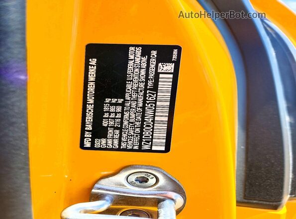 WZ1DB0C04NW051627 2022 TOYOTA GR Yellow ძრავის განყოფილების ხედი