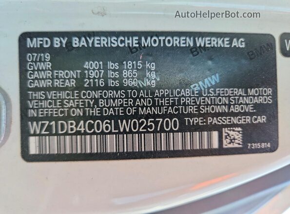 WZ1DB4C06LW025700 2020 TOYOTA GR White Engine compartment view