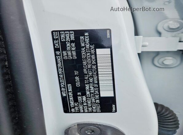 YSMED3KA3PL150229 2023 POLESTAR 2 White Շարժիչի բաժամունքի տեսք