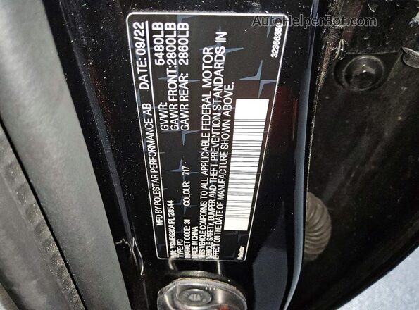 YSMEG3KA1PL128544 2023 POLESTAR 2 Black VIN կոդի պիտակի տեսք