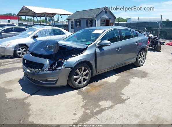 YV126MFKXG2404245 2016 VOLVO S60 Gray Առջևի ձախ երեք քառորդ տեսարան