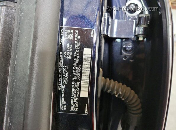 YV140MEM9G1304852 2016 VOLVO V60 Charcoal Widok naklejki z numerem VIN