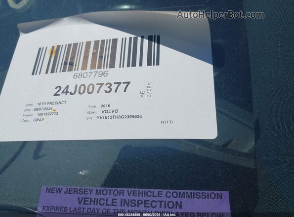YV1612TK8G2395926 2016 VOLVO S60 Gray 