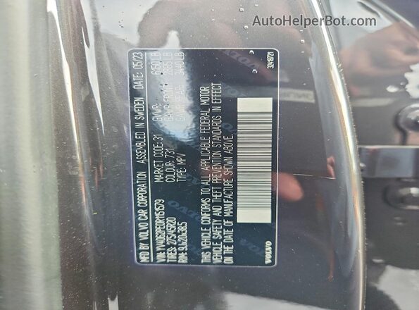 YV4062PE0R1151579 2024 VOLVO XC90 Charcoal VIN կոդի պիտակի տեսք