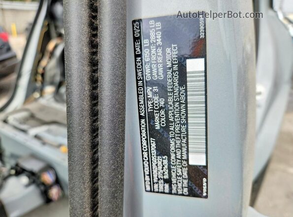 YV4062PG0S1370677 2025 VOLVO XC90 Gray Widok wnętrza 360 stopni