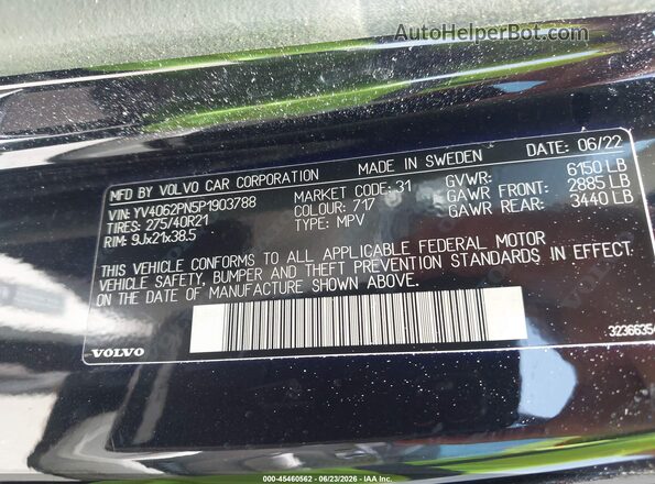 YV4062PN5P1903788 2023 VOLVO XC90 Black Engine compartment view
