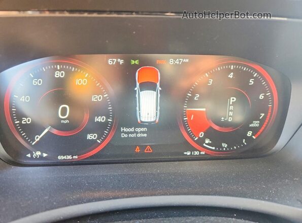 YV4102CK7M1714654 2021 VOLVO XC90 Silver ხელსაწყოთა პანელის ხედი