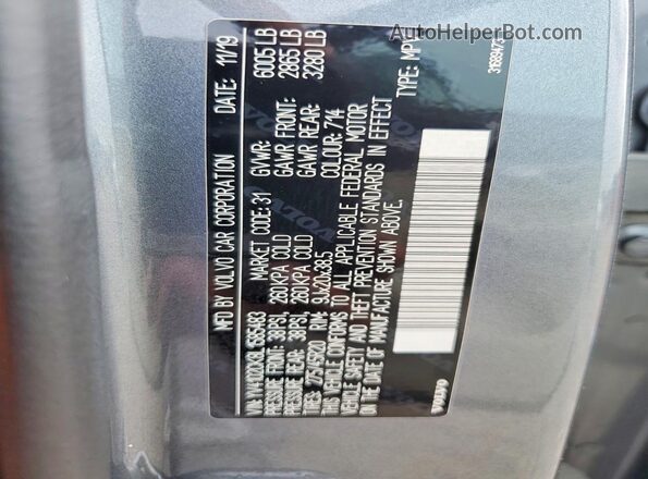 YV4102CK8L1585483 2020 VOLVO XC90 Black Панорамний вид салону 360°