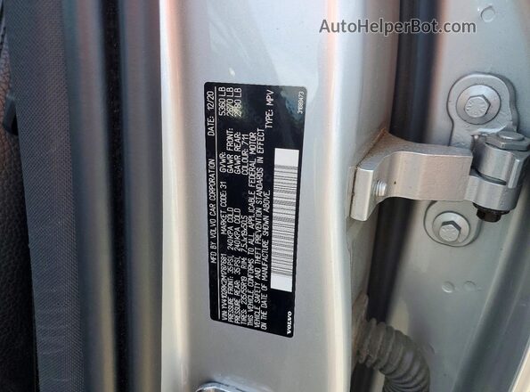 YV4102RK2M1787681 2021 VOLVO XC60 Silver VIN sticker view