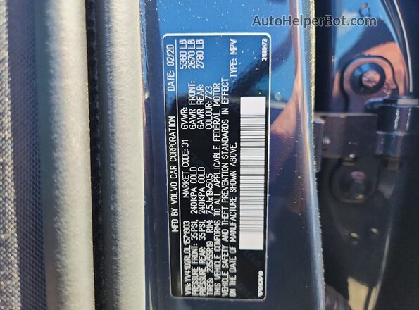 YV4102RL0L1571903 2020 VOLVO XC60 Blue 
