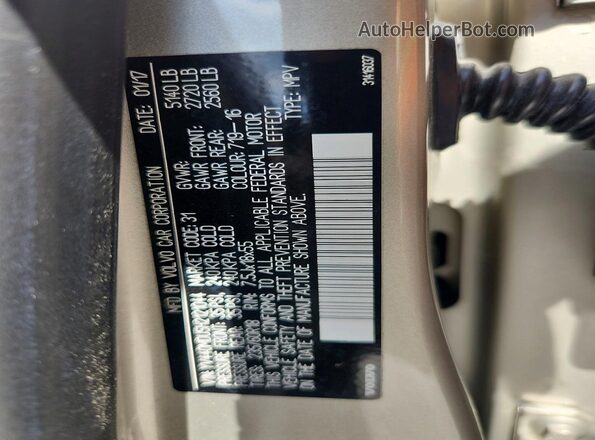YV440MDU5H2121044 2017 VOLVO XC60 Cream VIN sticker view
