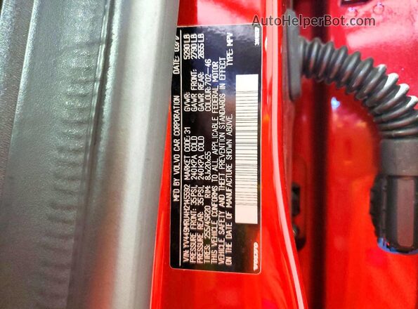 YV449MRU4H2145592 2017 VOLVO XC60 Red 