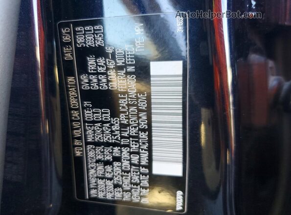 YV4612NK3G1238679 2016 VOLVO XC70 Blue Widok naklejki z numerem VIN