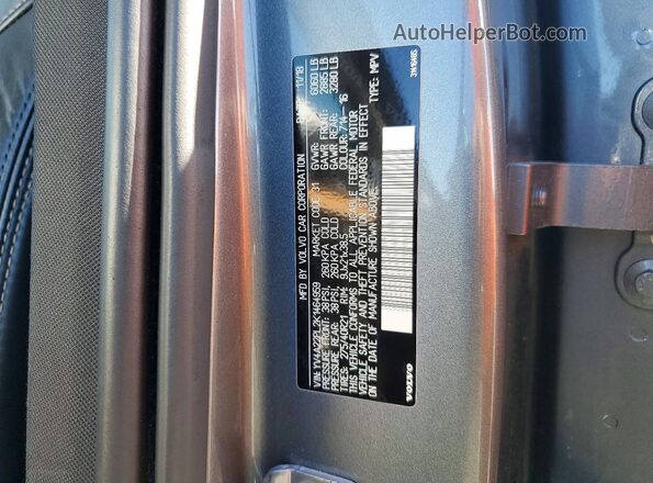 YV4A22PL2K1464959 2019 VOLVO XC90 Silver Вид наклейки з VIN-кодом