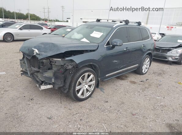 YV4A22PL5J1384229 2018 VOLVO XC90 Blue Առջևի ձախ երեք քառորդ տեսարան