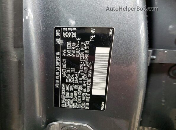 YV4A22PL9K1441369 2019 VOLVO XC90 Серебряный Вид наклейки с VIN-кодом