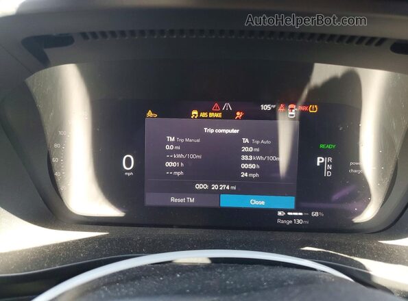 YV4ED3GL5P2063747 2023 VOLVO C40 Gray ხელსაწყოთა პანელის ხედი
