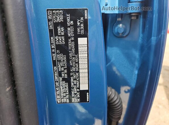 YV4ED3GM8P2067087 2023 VOLVO C40 Blue ძრავის განყოფილების ხედი