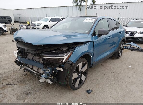 YV4ED3GM9P2049682 2023 VOLVO C40 RECHARGE PURE ELECTRIC Синий Передняя левая четверть