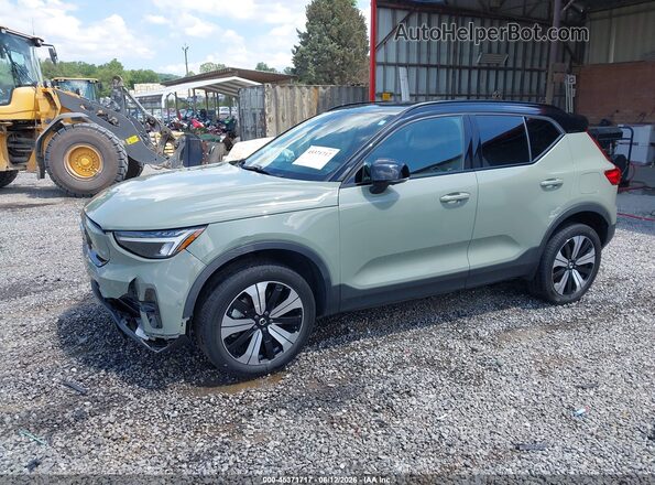 YV4ED3UL3P2052721 2023 VOLVO XC40 RECHARGE PURE ELECTRIC Green წინა მარცხენა ხედი სამი მეოთხედიდან